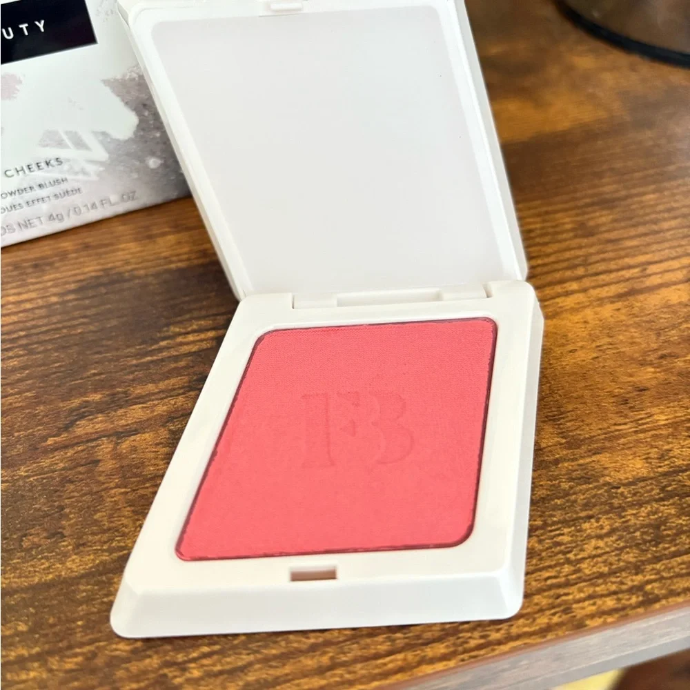Fenty Beauty Cheeks Suede Powder Blush Petal Poppin 02 Pink Compact Matte